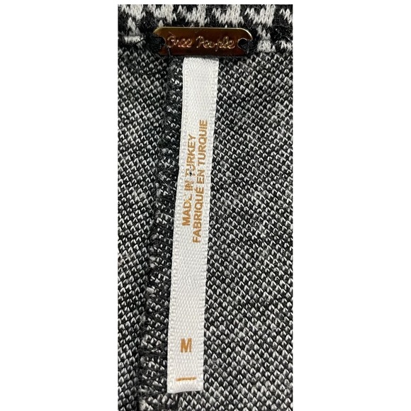 Free People Wide Leg Palazzo Pants Black White Check Gaucho M - Picture 6 of 9